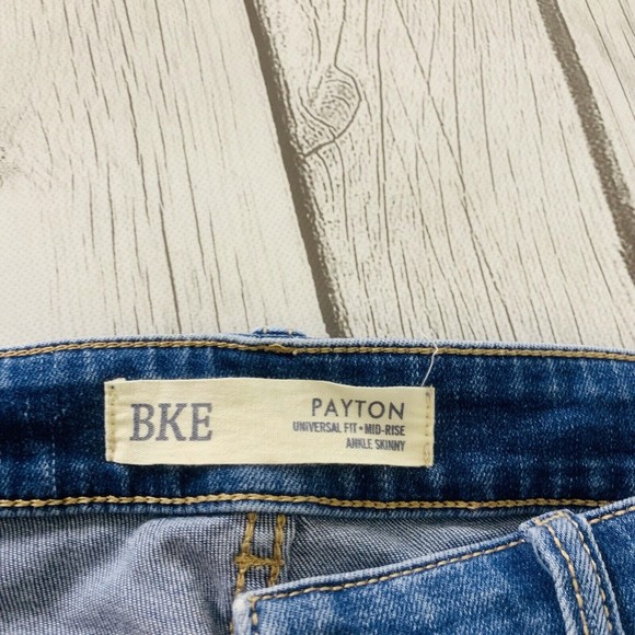 Womens BKE Payton Universal Fit Mid Rise Ankle Skinny Denim Blue Jeans Size 26 - Picture 7 of 9